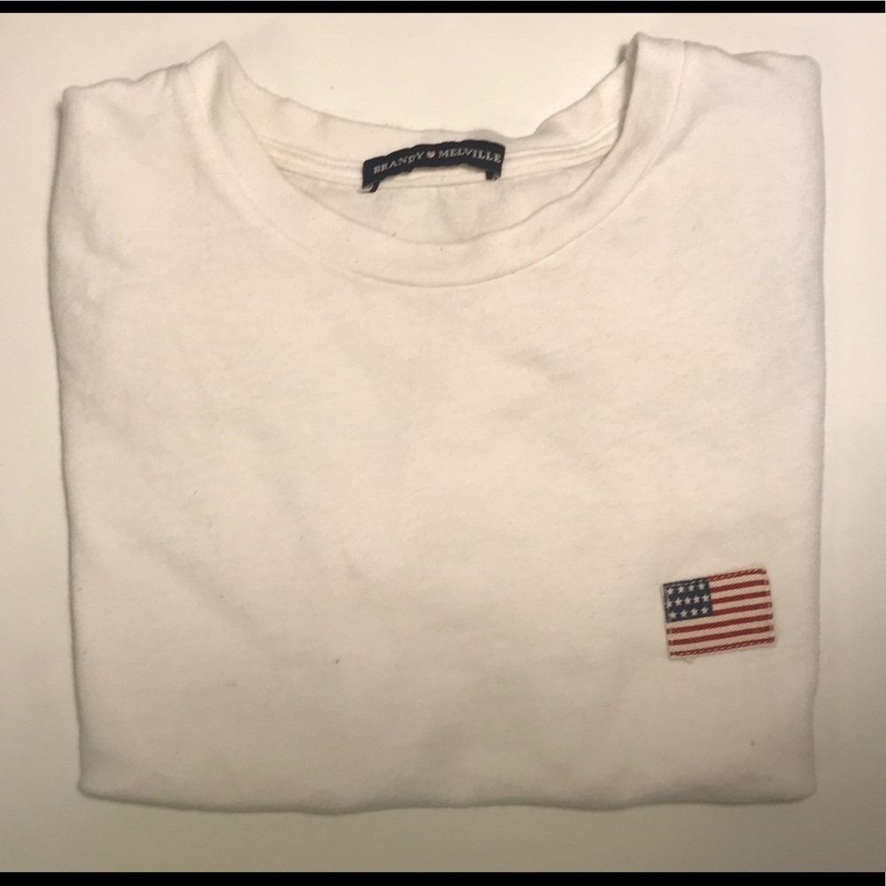 Brandy Melville cropped american flag shirt (rare)